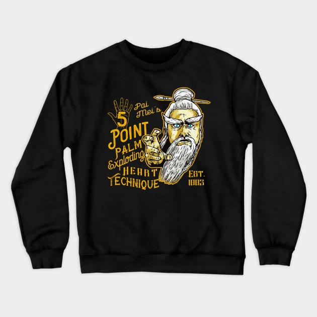 Pai Mei 5 Point Palm Exploding Heart technique Crewneck Sweatshirt by Alema Art